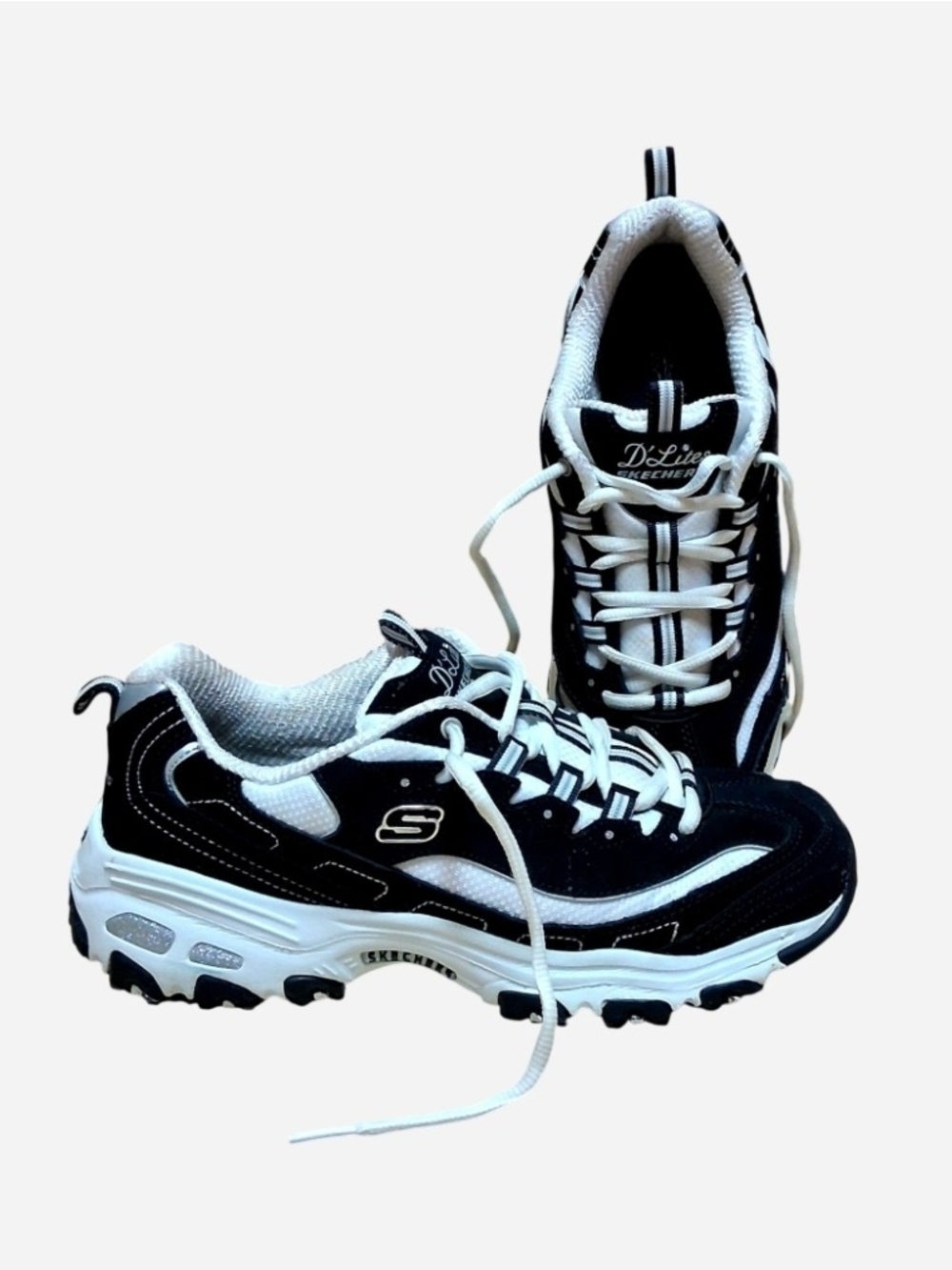 Skechers D'Lites Black & White Sneakers
